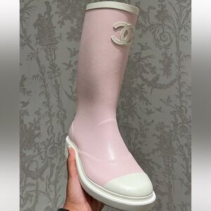 CHANEL Women's Rain Boots Pink